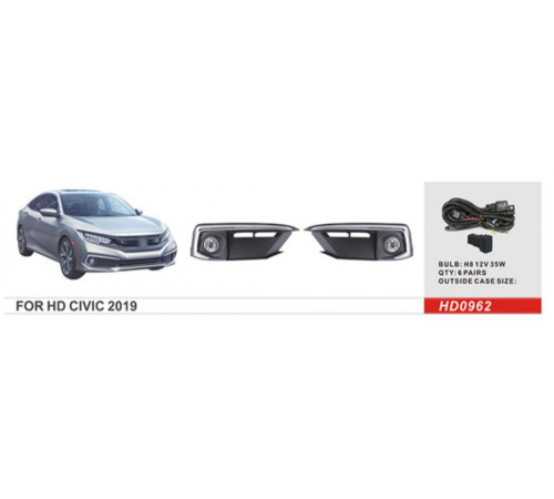 Противотуманки 2019-2021 (галогенні) для Honda Civic Sedan X 2016-2021 рр.