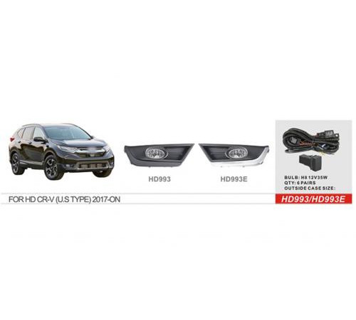 Противотуманки 2017-2019 US-type (галогенні) для Honda CRV 2017-2022 рр.