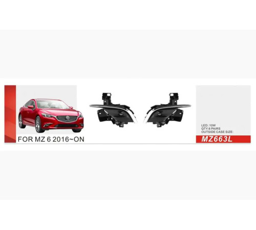 Противотуманки 2016-2018 (2 шт, LED) для Mazda 6 2012-2024 рр.