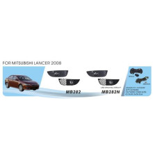 Противотуманки (2 шт, галоген) для Mitsubishi Lancer X 2008- рр.