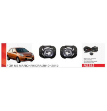 Противотуманки 2010-2012 (2 шт, галогенні) для Nissan Micra K13 2011-2016 рр.