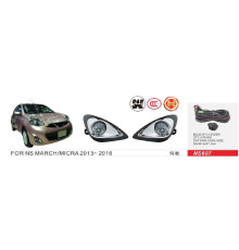 Противотуманки 2013-2016 (2 шт, галогенні) для Nissan Micra K13 2011-2016 рр.