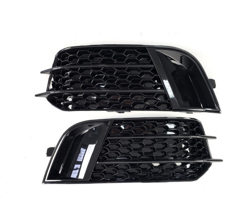 Решітки протитуманних фар RS-Style (2010-2014, 2 шт, Чорний) для Audi A1 2010-2018 рр.