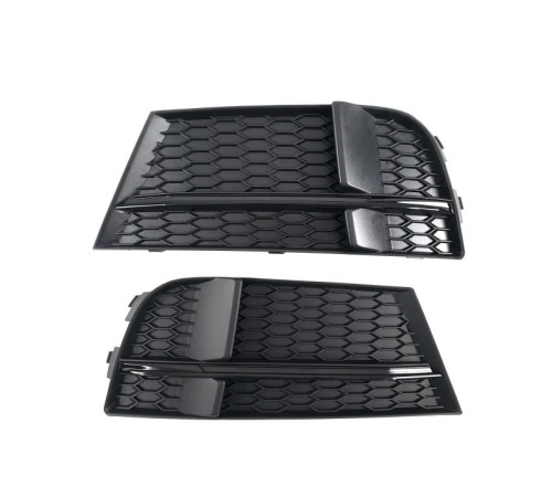 Решітки протитуманних фар S-Style V-1 (2016-2020, 2 шт, Чорний) для Audi A3 2012-2020 рр.