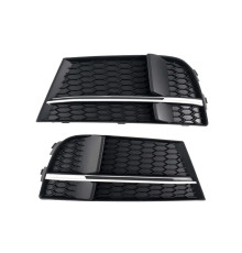 Решітки протитуманних фар S-Style V-2 (2016-2020, 2 шт, Чорний) для Audi A3 2012-2020 рр.