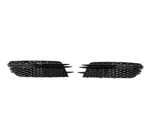 Решітки протитуманних фар RS-Style (Для Base, 2011-2014, 2 шт, Чорний) для Audi A6 C7 2011-2017 рр.