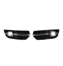 Решітки протитуманних фар RS-Style (2008-2012, 2 шт, чорний з хромом) для Audi Q5 2008-2017 рр.