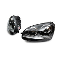Передні фари з лінзою Black (2 шт) для Volkswagen Golf 5 2003-2009 рр.