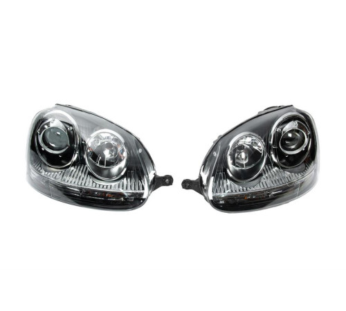 Передні фари з лінзою Black (2 шт) для Volkswagen Golf 5 2003-2009 рр.