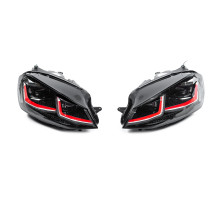 Передні фари Red (2012-2017, 2 шт) для Volkswagen Golf 7/E-Golf 2012-2020 рр.
