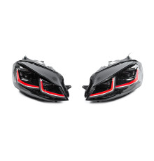 Передні фари Red (2012-2017, 2 шт) для Volkswagen Golf 7/E-Golf 2012-2020 рр.