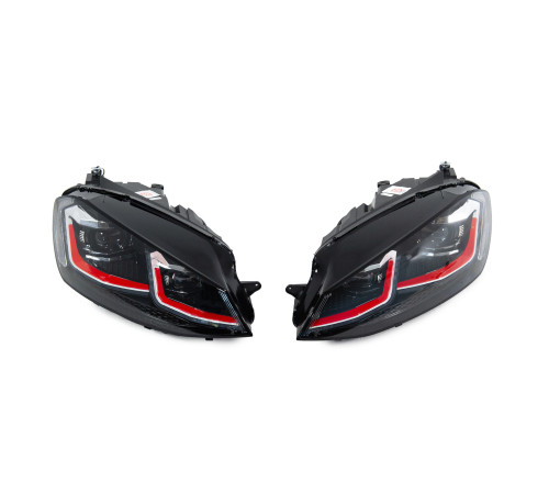 Передні фари Red FullLed (2012-2017, 2 шт) для Volkswagen Golf 7/E-Golf 2012-2020 рр.