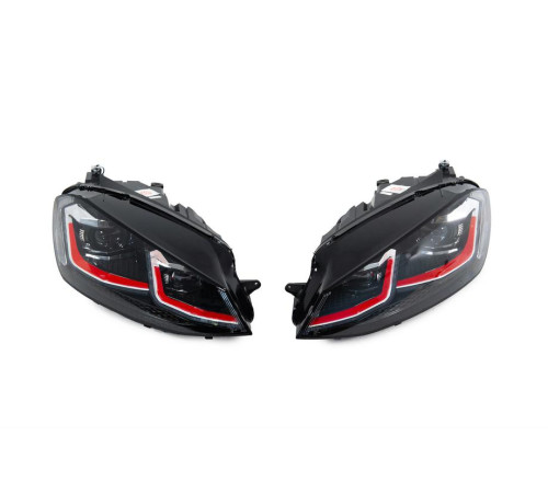 Передні фари Red FullLed (2012-2017, 2 шт) для Volkswagen Golf 7/E-Golf 2012-2020 рр.