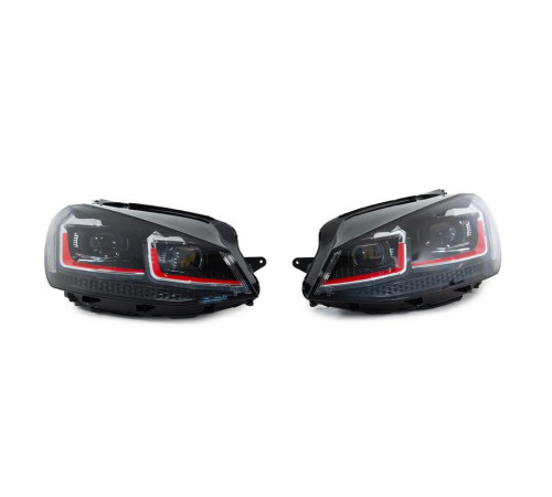 Передні фари Red FullLed (2012-2017, 2 шт) для Volkswagen Golf 7/E-Golf 2012-2020 рр.