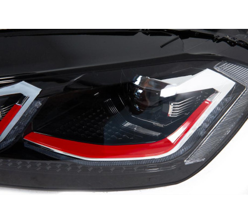 Передні фари Red FullLed (2012-2017, 2 шт) для Volkswagen Golf 7/E-Golf 2012-2020 рр.