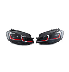 Передні фари Red (2017-2020, 2 шт) для Volkswagen Golf 7/E-Golf 2012-2020 рр.