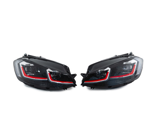 Передні фари Red (2017-2020, 2 шт) для Volkswagen Golf 7/E-Golf 2012-2020 рр.