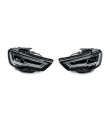 Передні фари FullLed (Для HALOGEN, 2012-2016, 2 шт) для Audi A3 2012-2020 рр.