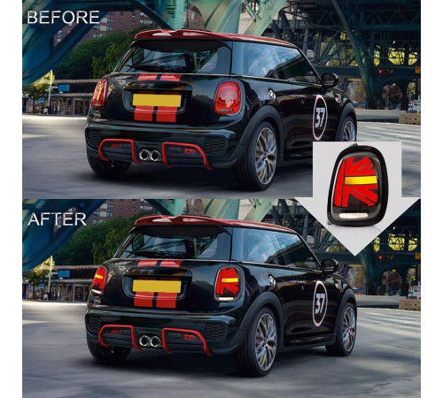 Задні LED ліхтарі в стилі Union Jack Red (2 шт) для Mini Cooper F55/56/57 2014-2023 рр.