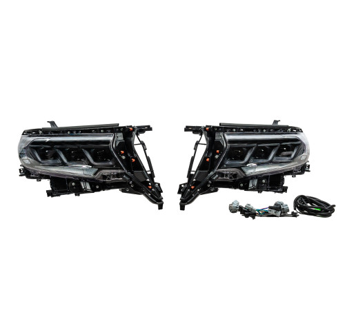 Передня оптика Lexus-design-3-LED V2 (2017+, 2 шт) для Toyota Land Cruiser Prado 150 2009-2023 рр.