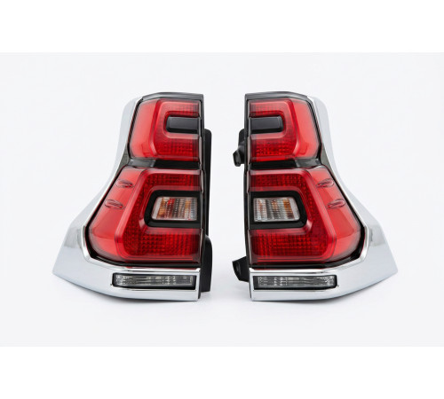 Задні ліхтарі LED Chrome V2 (2017-2023, 2 шт) для Toyota Land Cruiser Prado 150 2009-2023 рр.