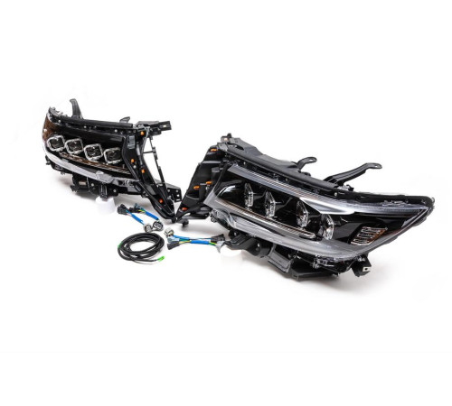 Передня оптика Lexus-design 4-LED V1 (2017+, 2 шт) для Toyota Land Cruiser Prado 150 2009-2023 рр.