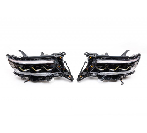 Передня оптика Lexus-design-3-LED V1 (2017+, 2 шт) для Toyota Land Cruiser Prado 150 2009-2023 рр.