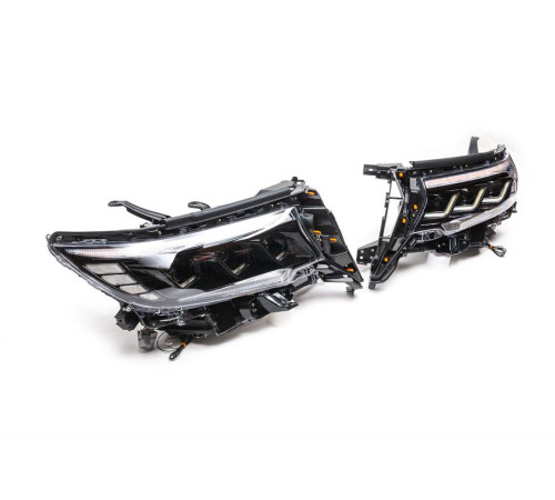 Передня оптика Lexus-design-3-LED V1 (2017+, 2 шт) для Toyota Land Cruiser Prado 150 2009-2023 рр.