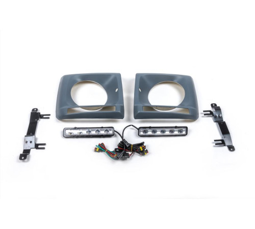 Накладки на фари з LED (5 діодів, комплект) для Mercedes G сlass W463 1990-2018 рр.