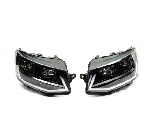 Передні фари з LED вогнями Black (2015-2019, 2 шт) для Volkswagen T6 2015-2024 рр.