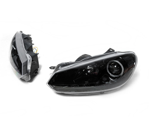 Передні фари Black (2 шт, LED) для Volkswagen Golf 6 2008-2014 рр.